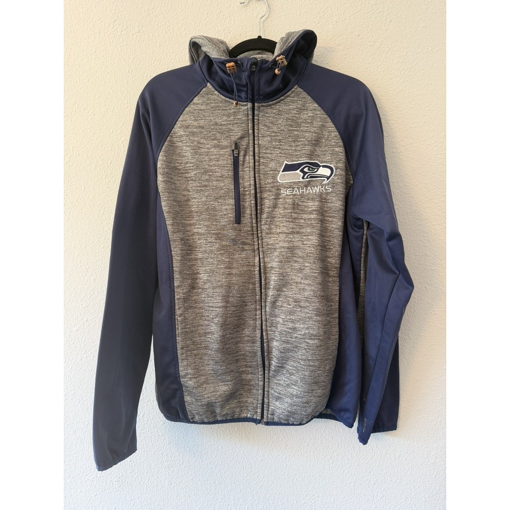 NFL Seattle Seahawks Men's Medium Full Zip Hoodie Gray Sweatshirt‎ Football